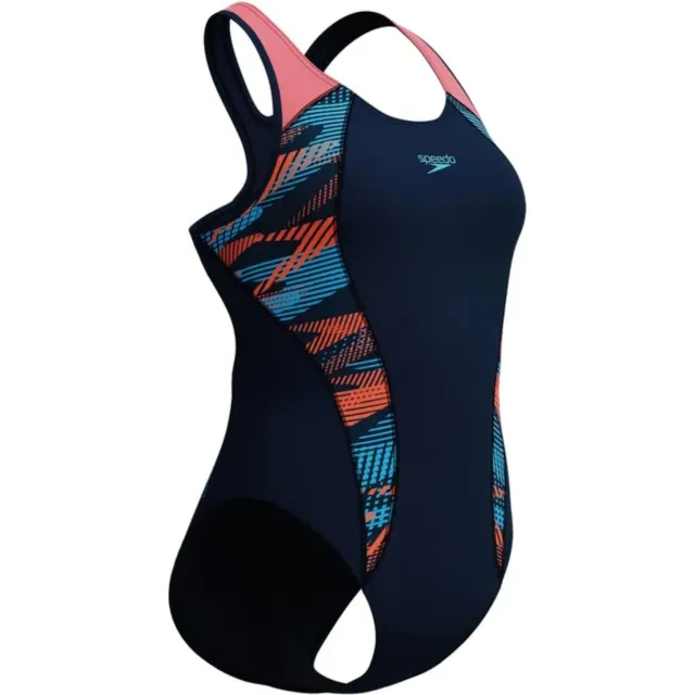 Speedo Eco+ Laneback badpak marineblauw