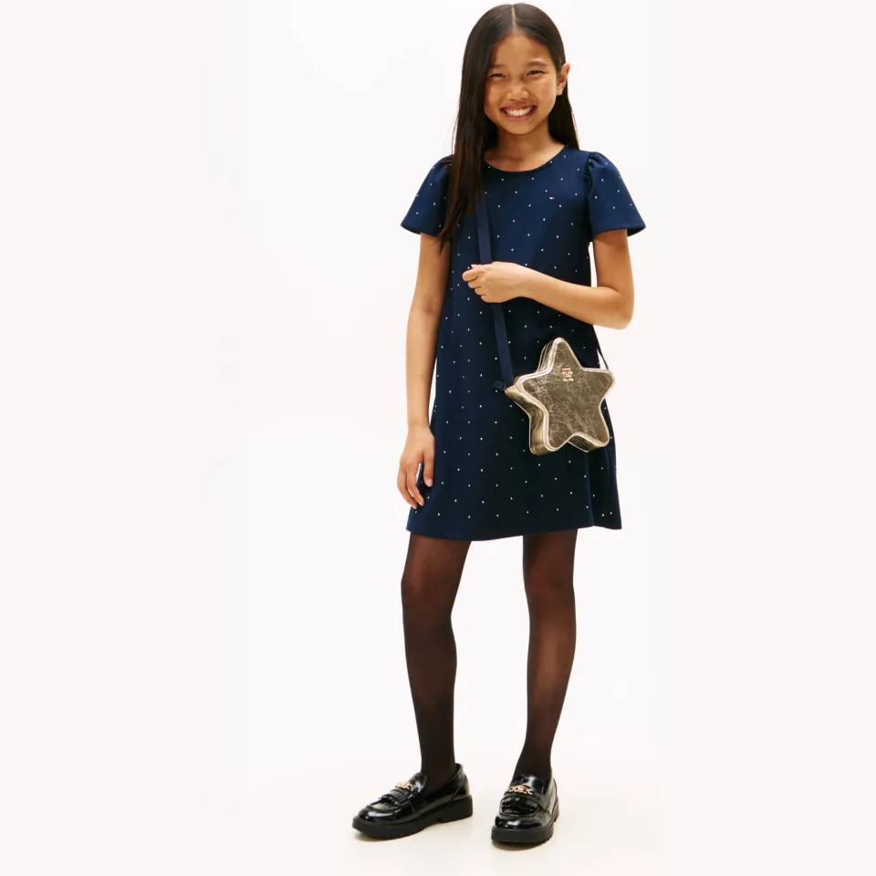 Tommy Hilfiger minijurk met stippen donkerblauw