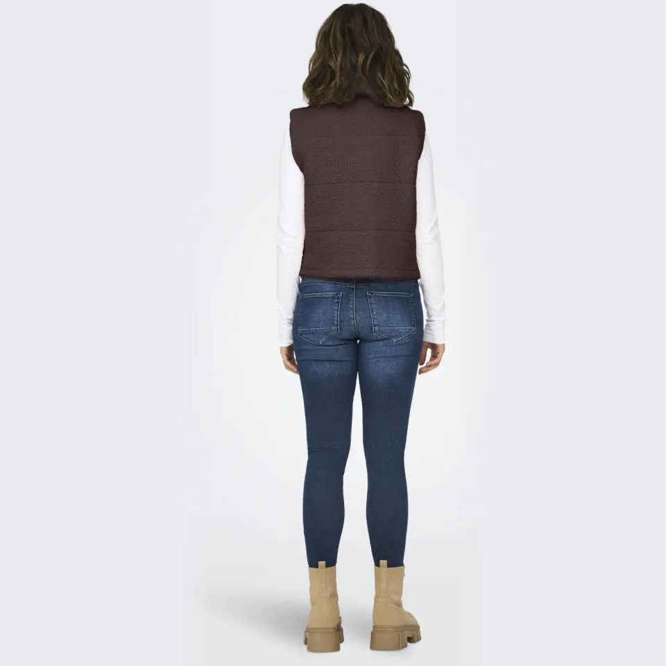 Only teddy gilet donkerbruin, foto 5