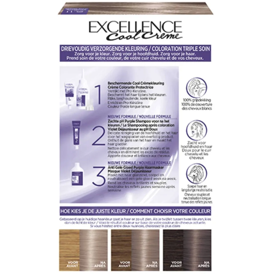 L'oréal Excellence Cool Crème haarkleuring 8.11 ultra licht asblond