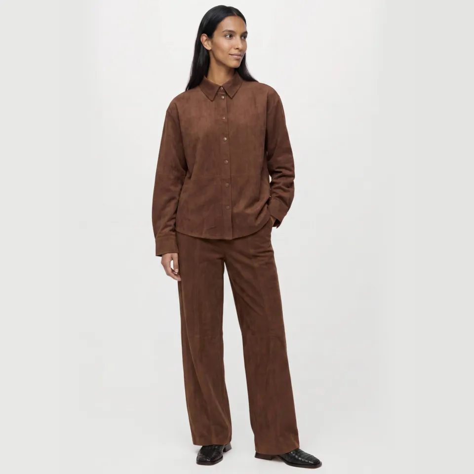 Object Dames Broeken Objmiya Hw Wide Pants - Bruin