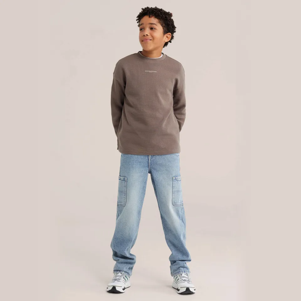 WE Fashion sweater met backprint - taupe, foto 4