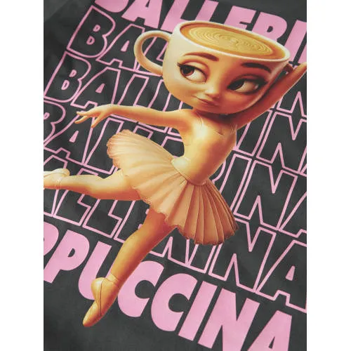 NAME IT KIDS T-shirt met ballerina-print antraciet, foto 3