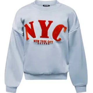 Retour Jeans boxy sweater met print - lichtblauw Printopdruk