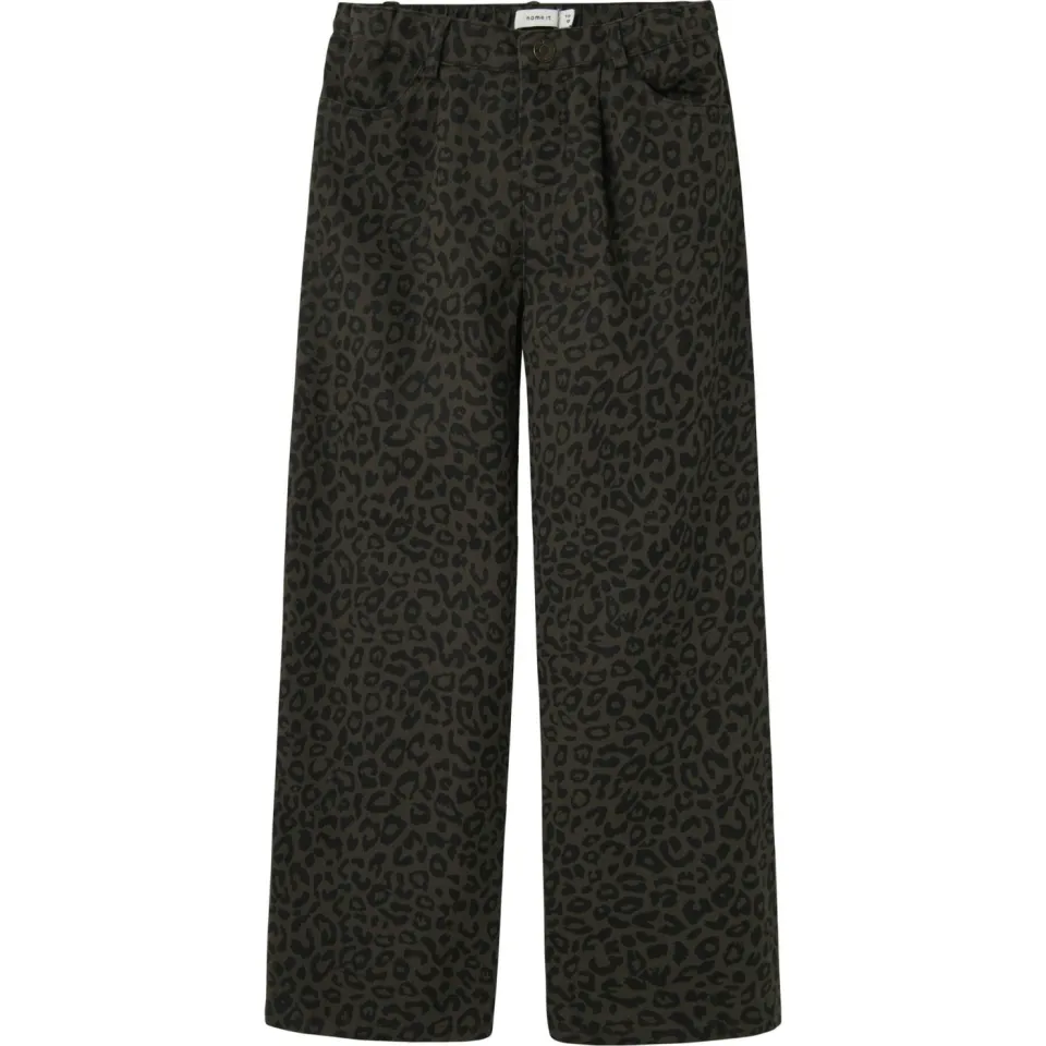 NAME IT KIDS wide leg casual broek donkerbruin, foto 2