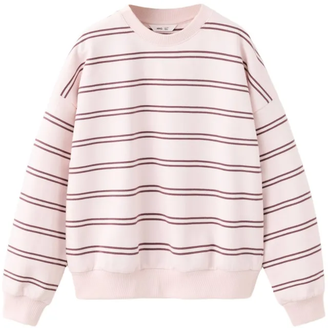 Mango Kids gestreepte sweater - lichtroze