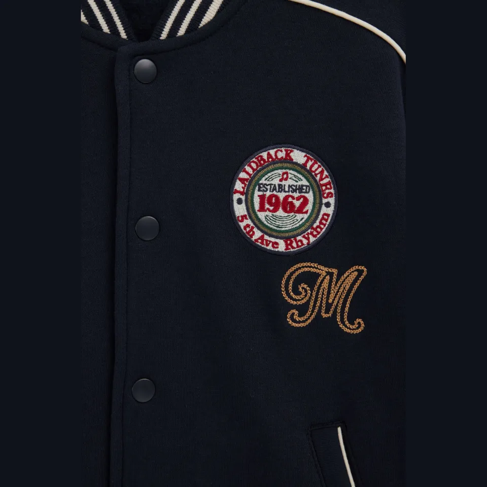 WE Fashion baseballjack met patches donkerblauw, foto 7