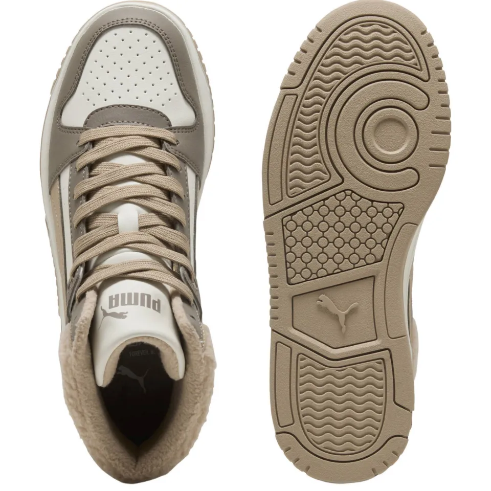 Puma Rebound Slam Mid Cozy Jr hoge sneakers grijsbruin, foto 7
