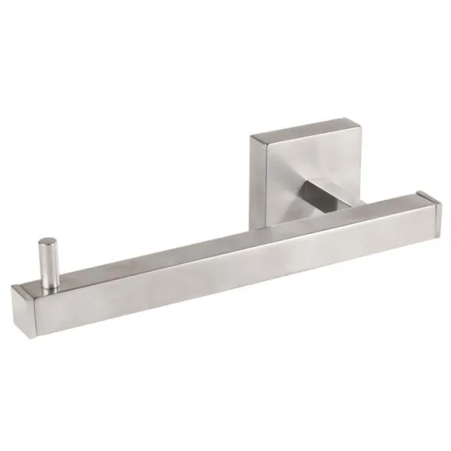 Tres Cuadro toiletrolhouder zonder deksel RVS Mat zwart