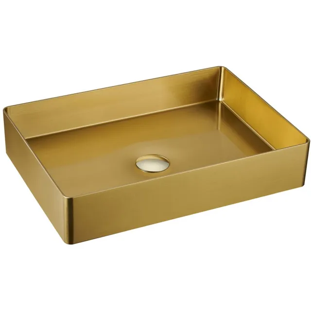 Sapho Waskom Sapho Aurum Vierkant 50 x 35 cm RVS Matt Goud