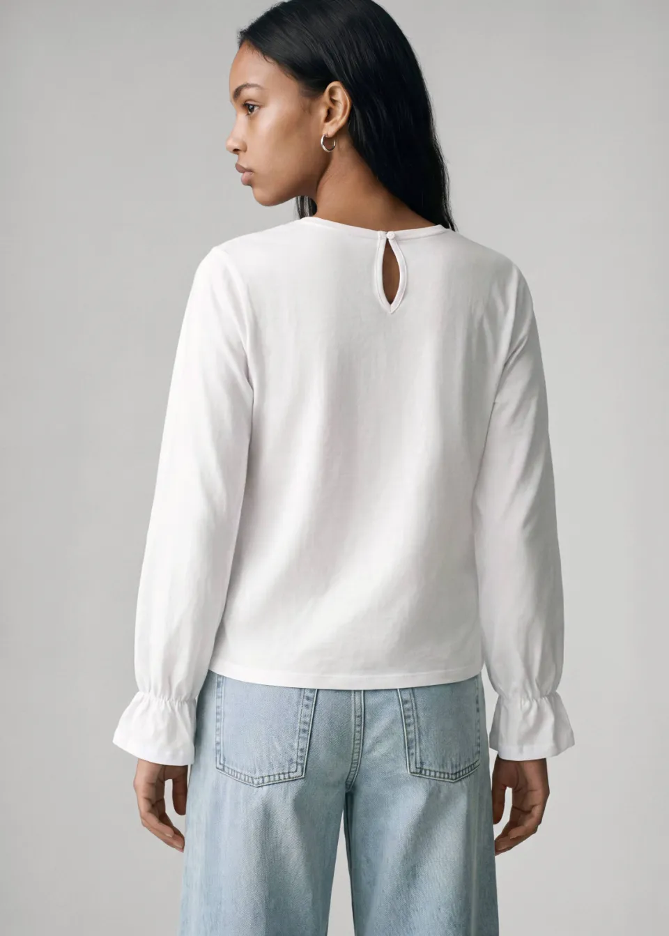 Mango TEEN blousetop met smockwerk wit, foto 4