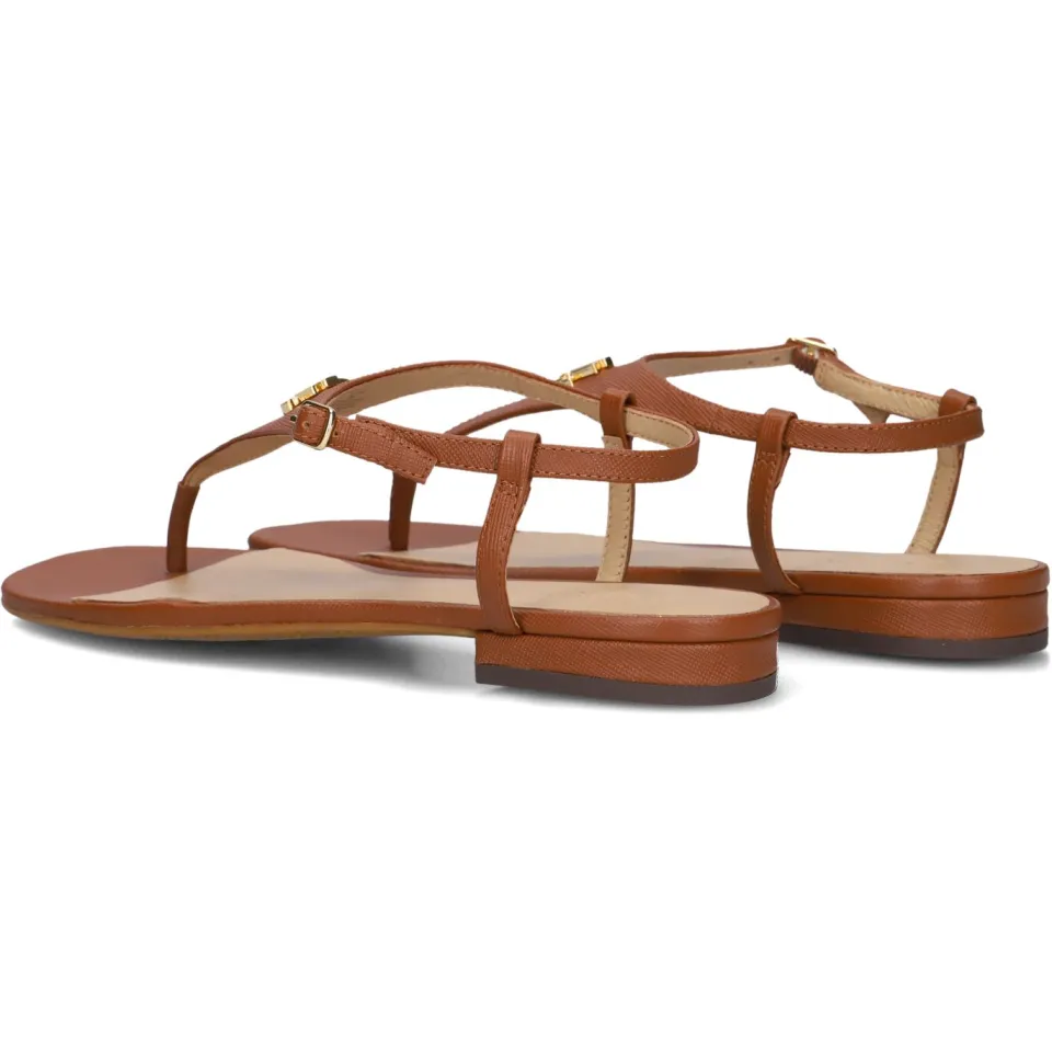 Lauren Ralph Lauren Sandalen Everley 2 Flat Sandal Bruin, foto 4