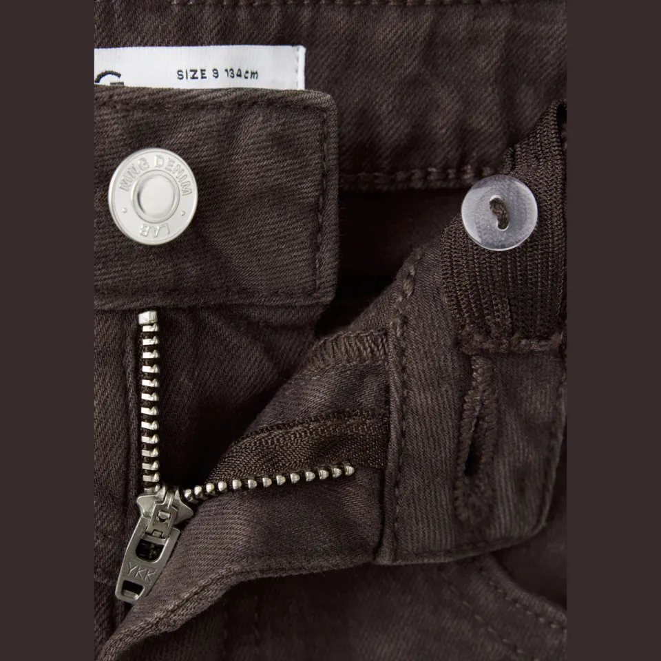 Mango Kids flared jeans met studs donkerbruin, foto 5