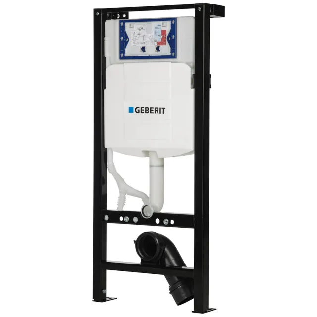 Plieger UP320 Inbouwreservoir Zelfdragend Met Geberit Reservoir Dualflush Frontbediening en Isolatiemat Zwart