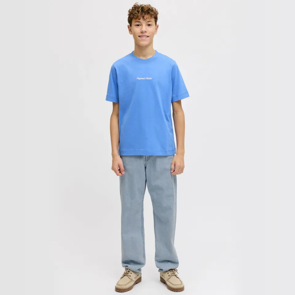 Jack & Jones JUNIOR high waist relaxed fit jeans medium blue denim