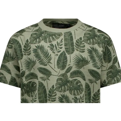 Cars T-shirt groen met bladprint, foto 3
