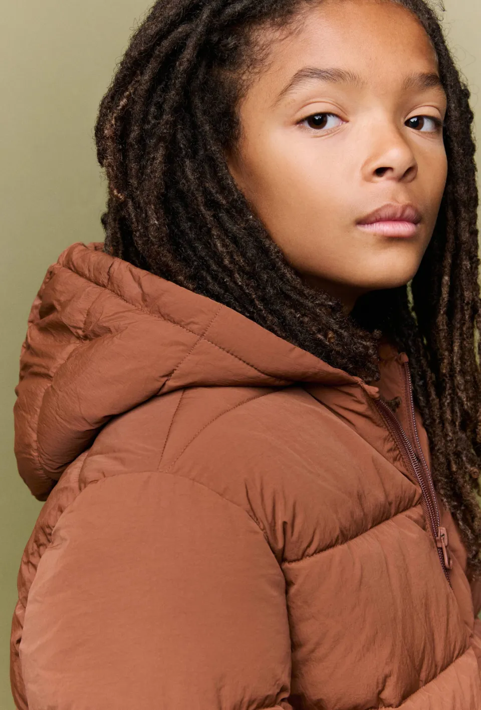 Mango Kids winterjas bruin, foto 5