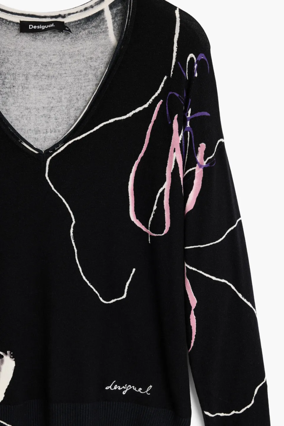 Desigual viscose trui met print - zwart, foto 7