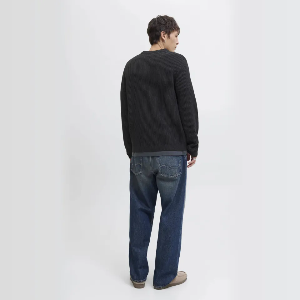 Jack & Jones ESSENTIALS trui rib gebreid zwart, foto 3