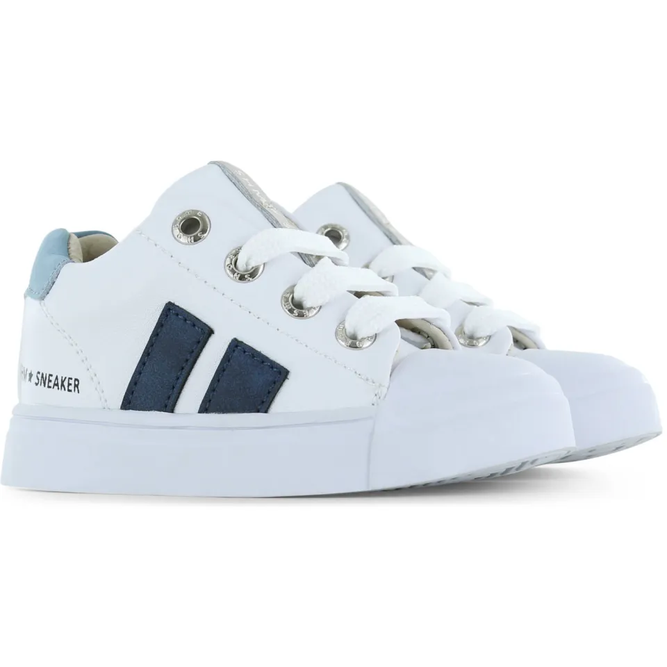 Shoesme leren sneakers wit/blauw, foto 3