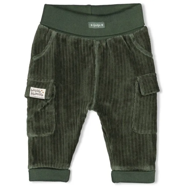 Feetje Wiggle and Waddle corduroy cargobroek groen, foto 2