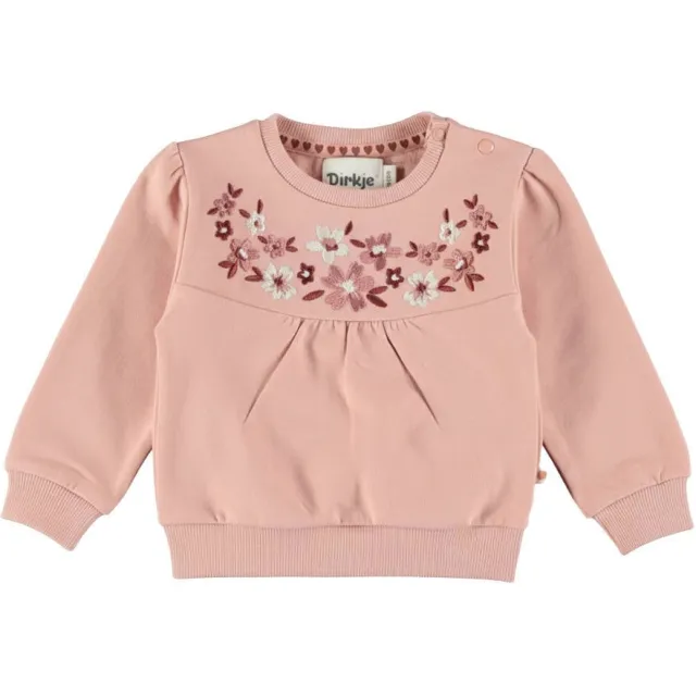 Dirkje rechtvallende sweater met borduursels en print - roze, foto 2