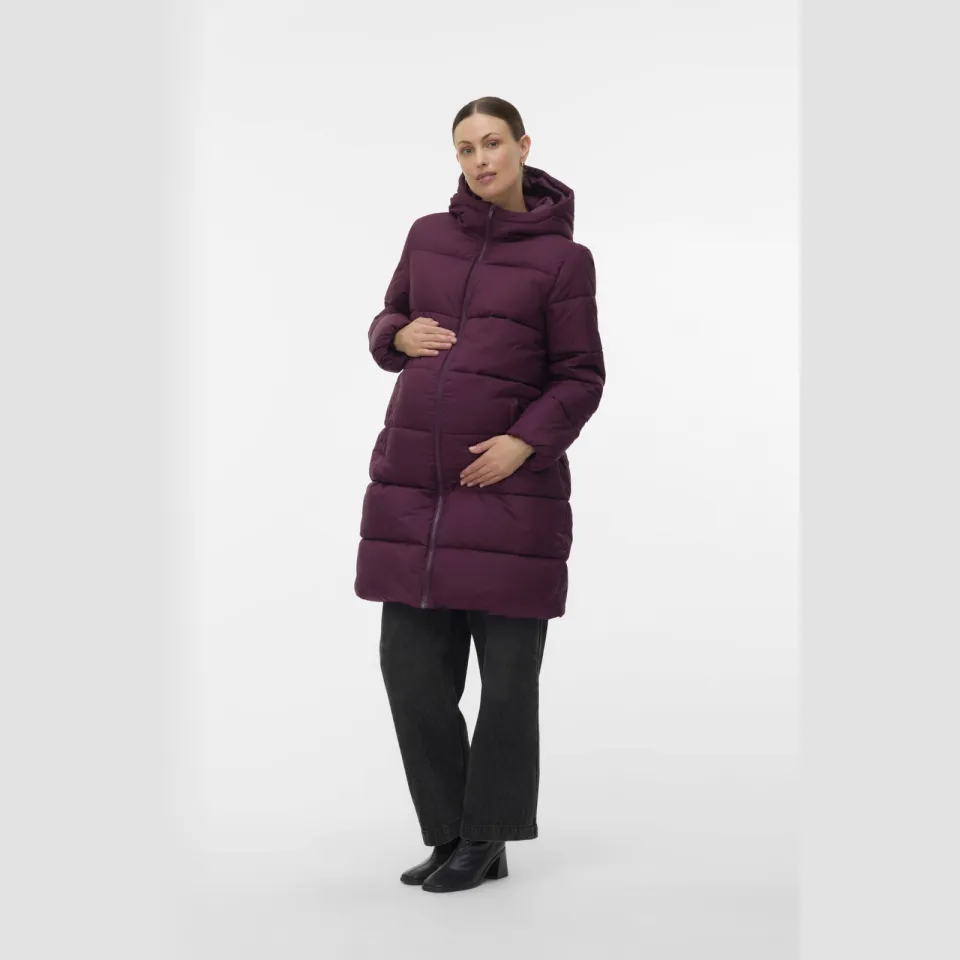 Mamalicious MLURSA zwangerschaps winterjas burgundy