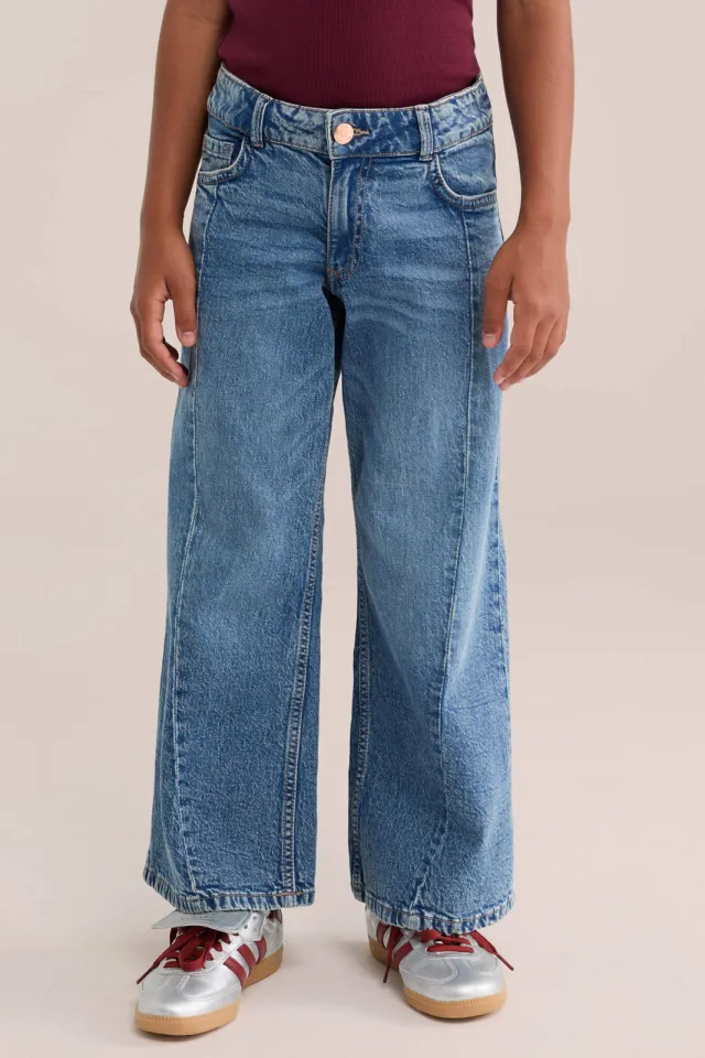 WE Fashion wide leg jeans - middelblauw medium blue denim, foto 4