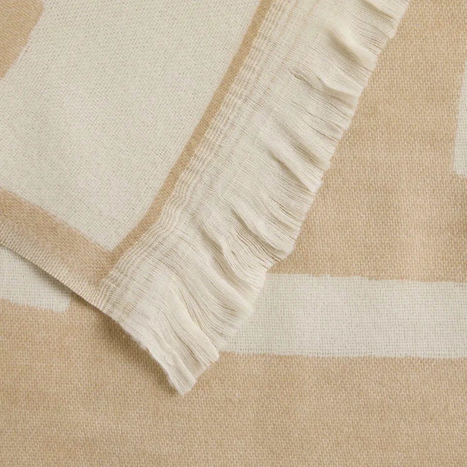 NOUS Living plaid Lecce zand crème, foto 6