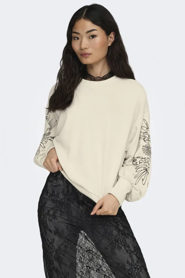 Only sweater beige Beige/zwart