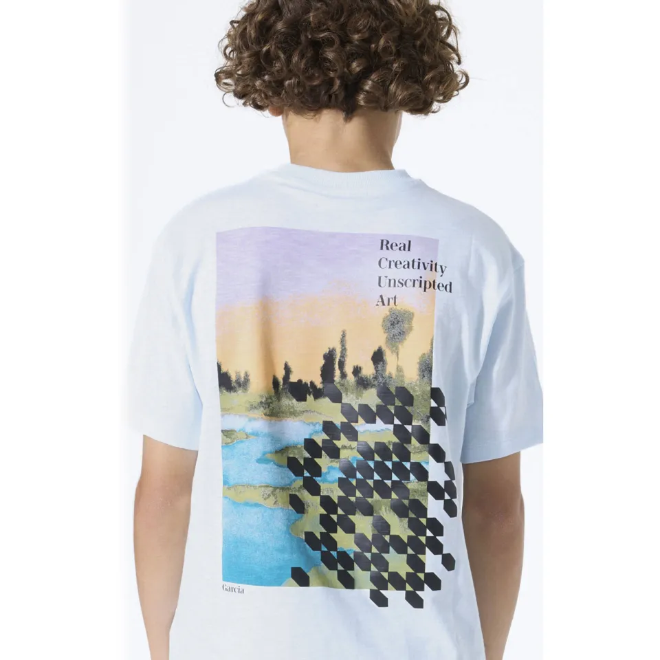 Garcia T-shirt met backprint lichtblauw, foto 5