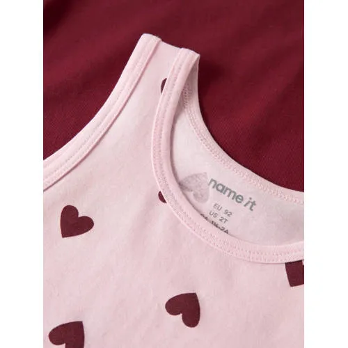 NAME IT hemdjes met hartjes roze en donkerrood, foto 5