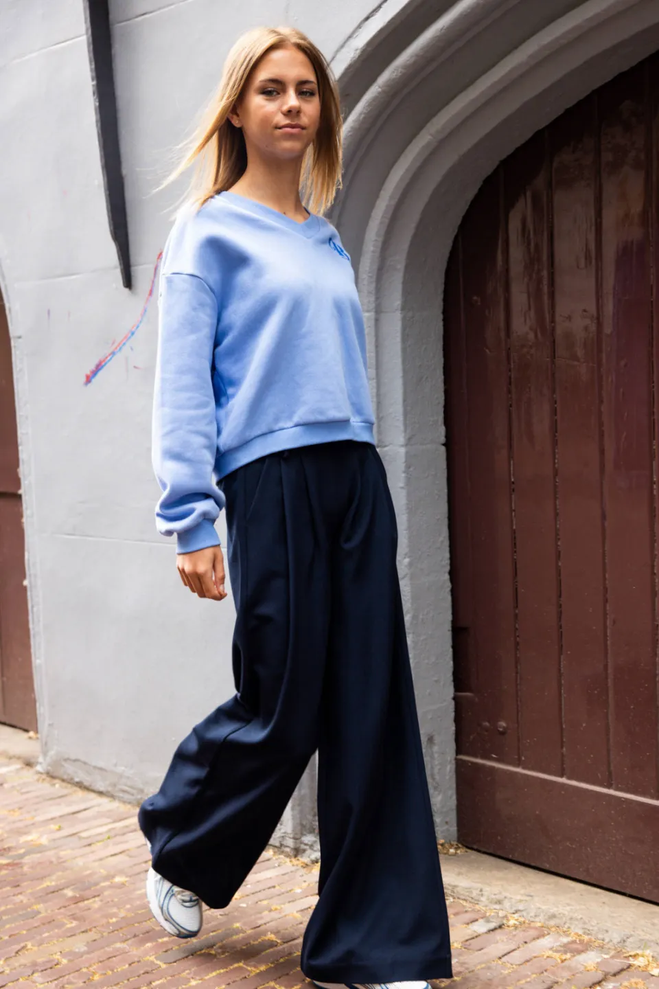 LOOXS 10sixteen wide leg pantalon donkerblauw, foto 3