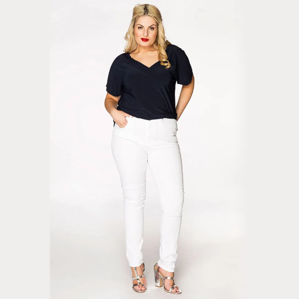 Yoek high waist shaping skinny jeans wit