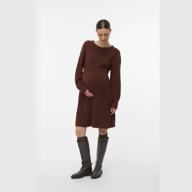 Mamalicious MLHIRA zwangerschapsjurk midi roodbruin, foto 2