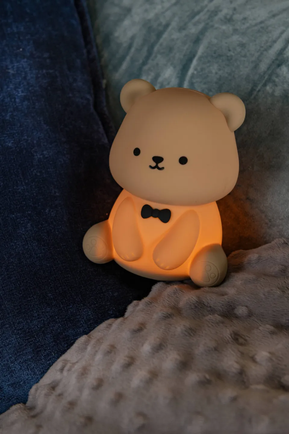 Lucide PINCHA BEAR - Oplaadbaar nachtlampje kinderkamer - Accu/Batterij - LED 3 StepDim - 1x0,5W 2100K - RGB - Bruin | Essential, foto 2