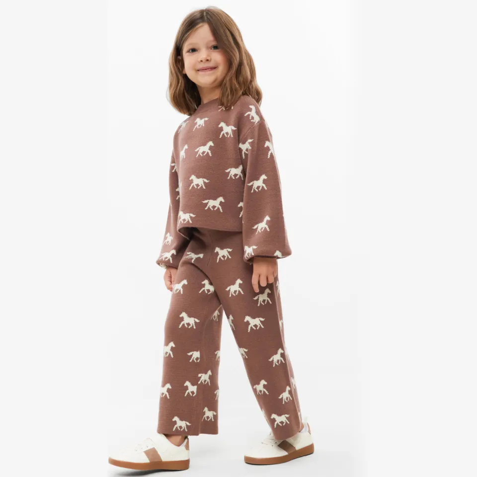 s.Oliver gebreide casual broek met print donkerbruin, foto 4