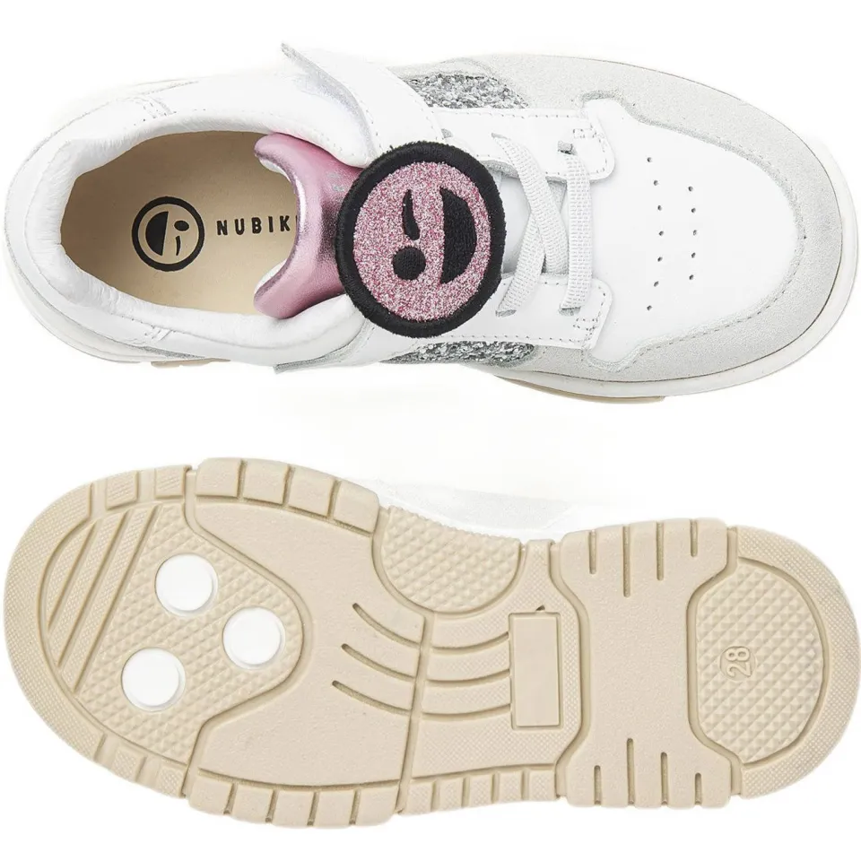 Nubikk Basket Court Jr leren sneakers wit/zilver, foto 3