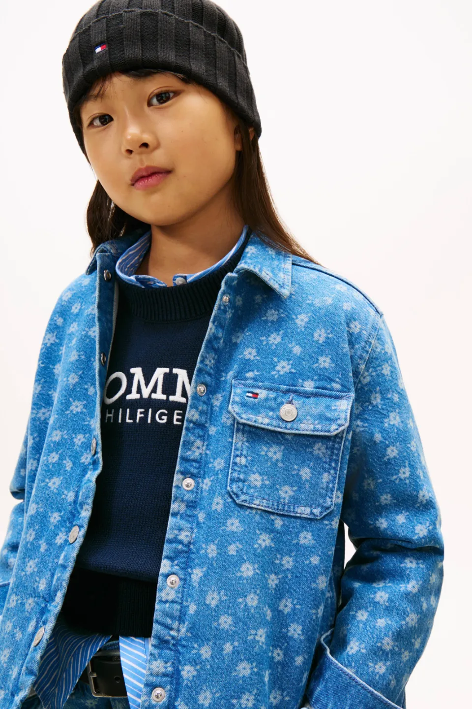 Tommy Hilfiger gebloemd denim overhemd blauw, foto 4