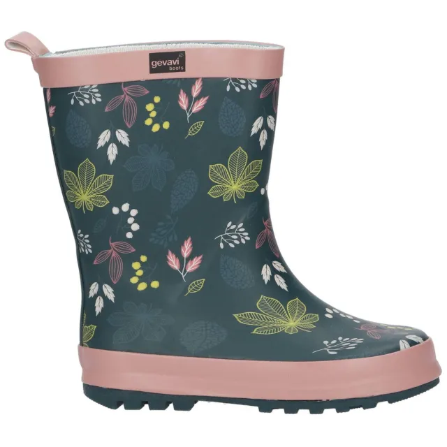 Gevavi Fleur regenlaarzen donkerblauw/roze