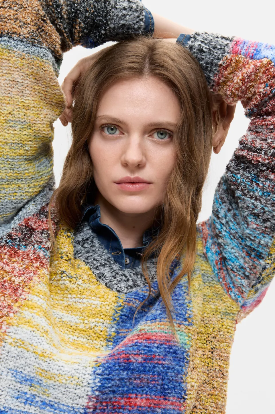 Desigual gebreide trui met print en wol - meerkleurig multi, foto 4