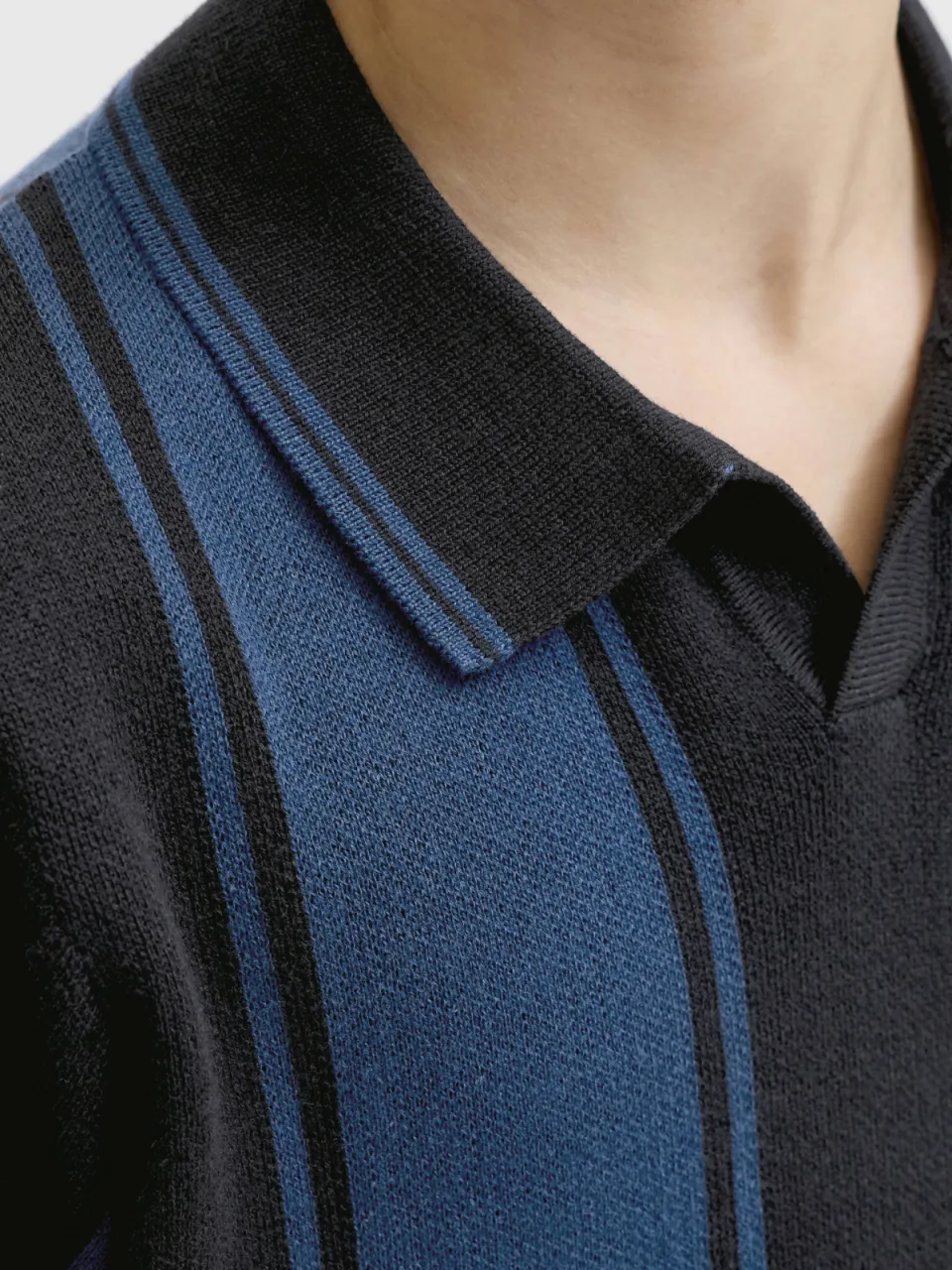 Jack & Jones JUNIOR gestreepte polo blauw gebreid, foto 4