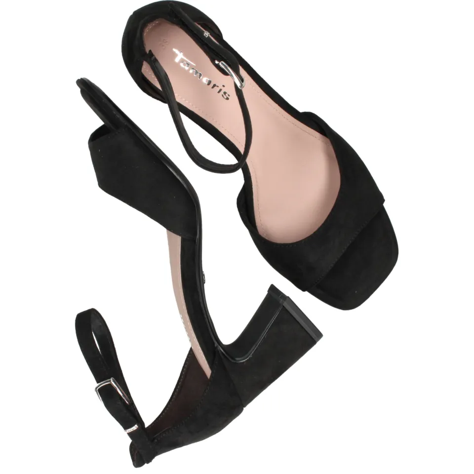 Tamaris sandalen met hak en enkelbandje zwart, foto 7