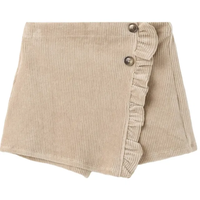 Mango Kids corduroy skort met ruches - beige, foto 2