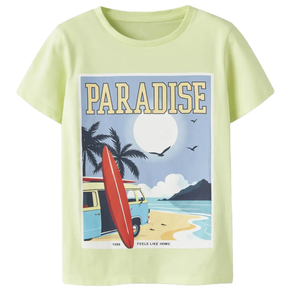 NAME IT t-shirt lichtgeel, foto 3