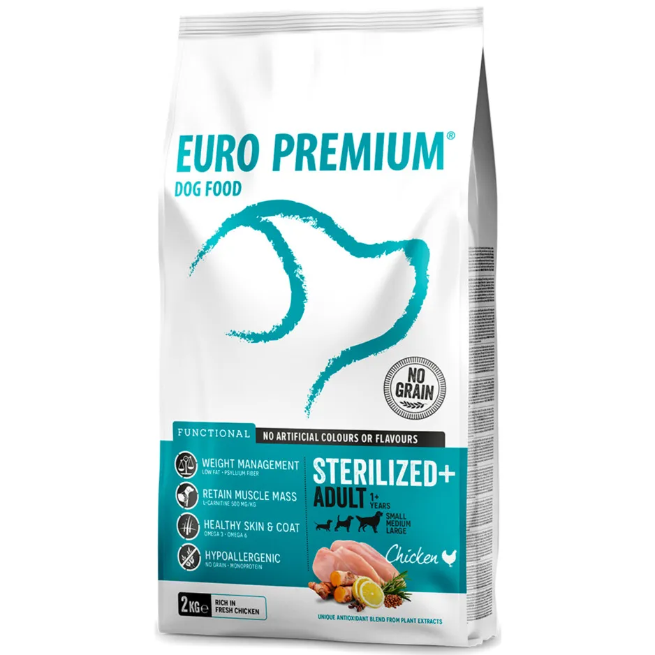 Euro Premium Adult Sterilized+ hondenvoer kip 2 kg, foto 4