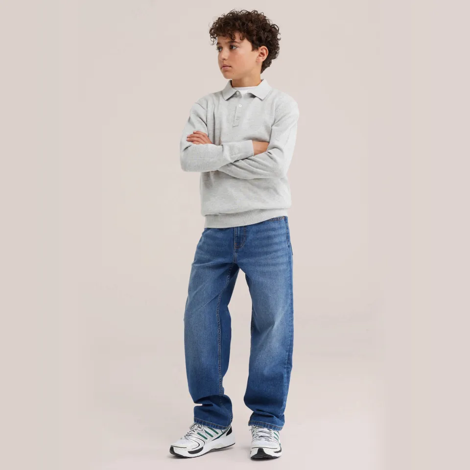 WE Fashion katoenen gebreide trui - lightgrijs, foto 6