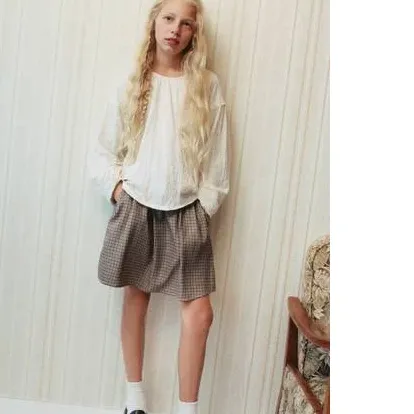 Mango Kids geruite korte rok beige, foto 3