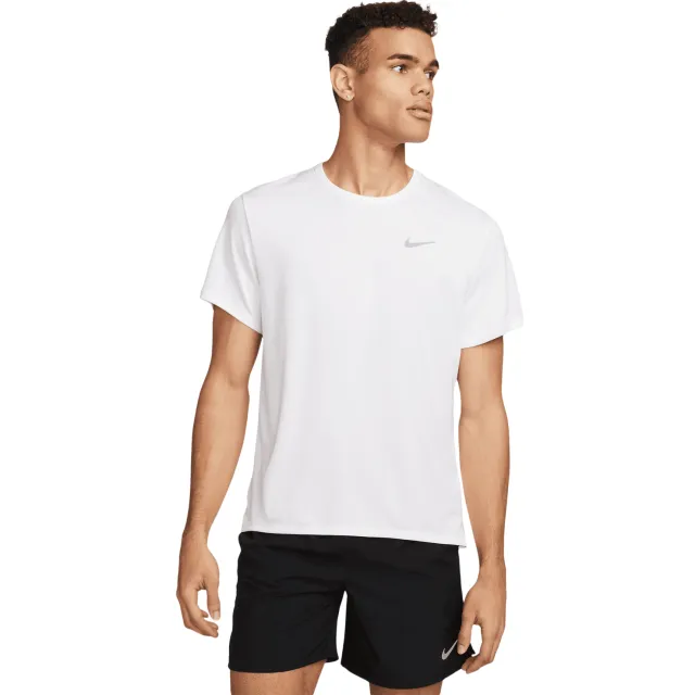 Nike Miler T-shirts Heren - Wit - Poly Jersey White