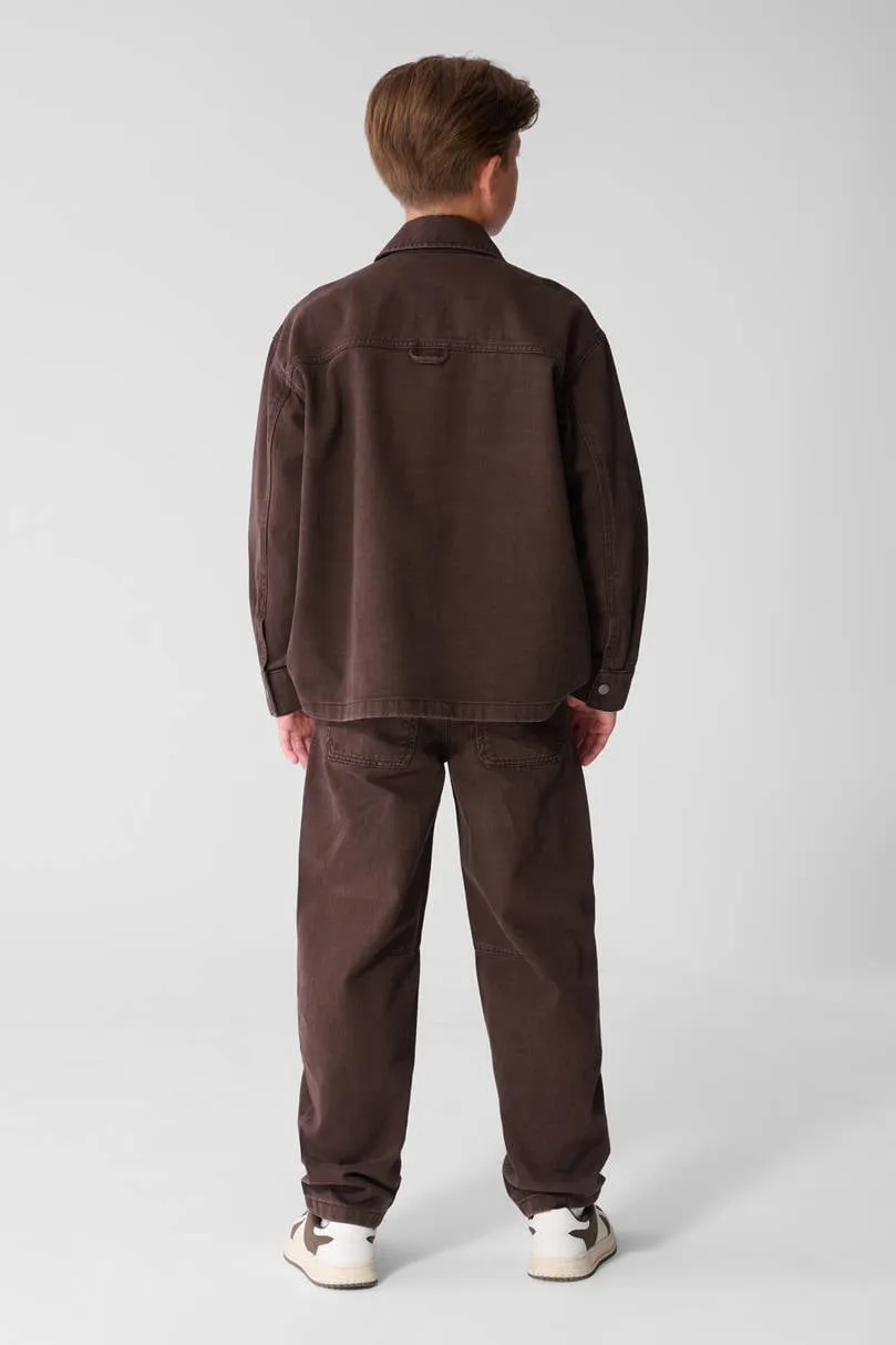 Shoeby casual broek donkerbruin, foto 4
